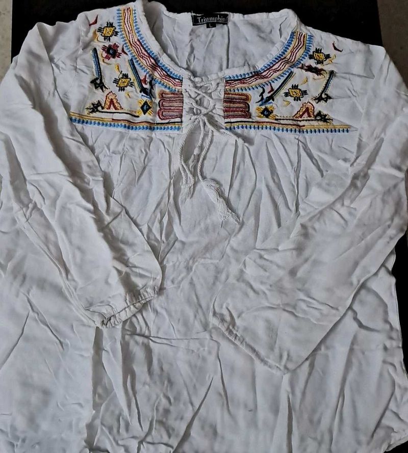 white Embroidered Top