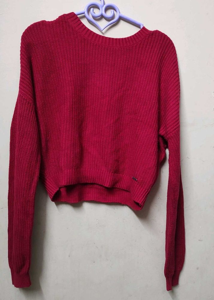 Red Cropped Sweater