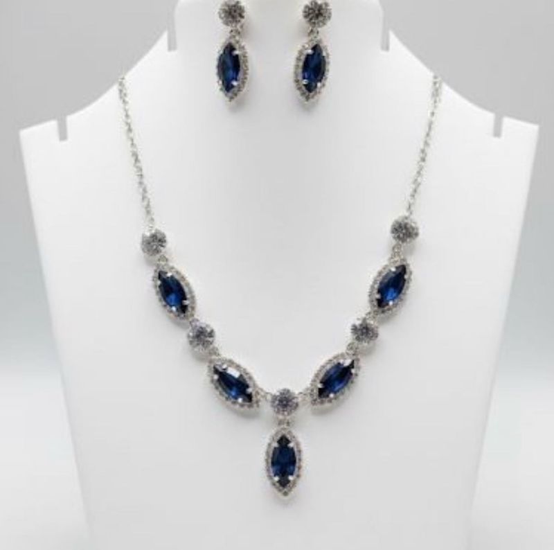 Elegant Blue Stone Jewelry Set