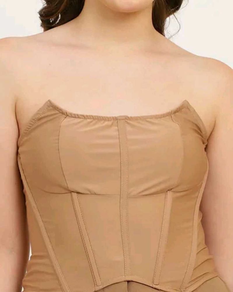 Stylish Tan Corset Top