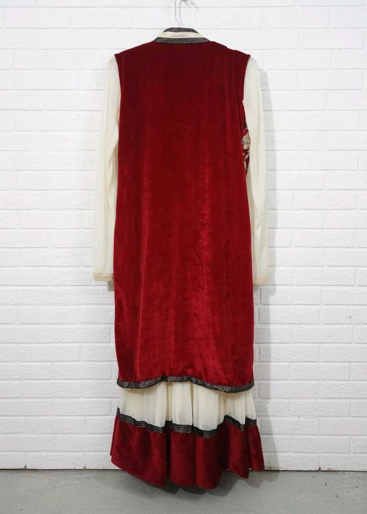 Regal Maroon Velvet Jacket Suit 3 Pieces Set