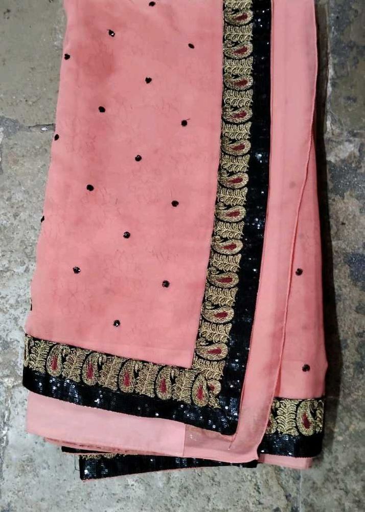 Elegant Peach Saree