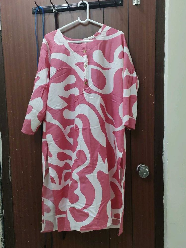 Pink &amp; White Print Dress