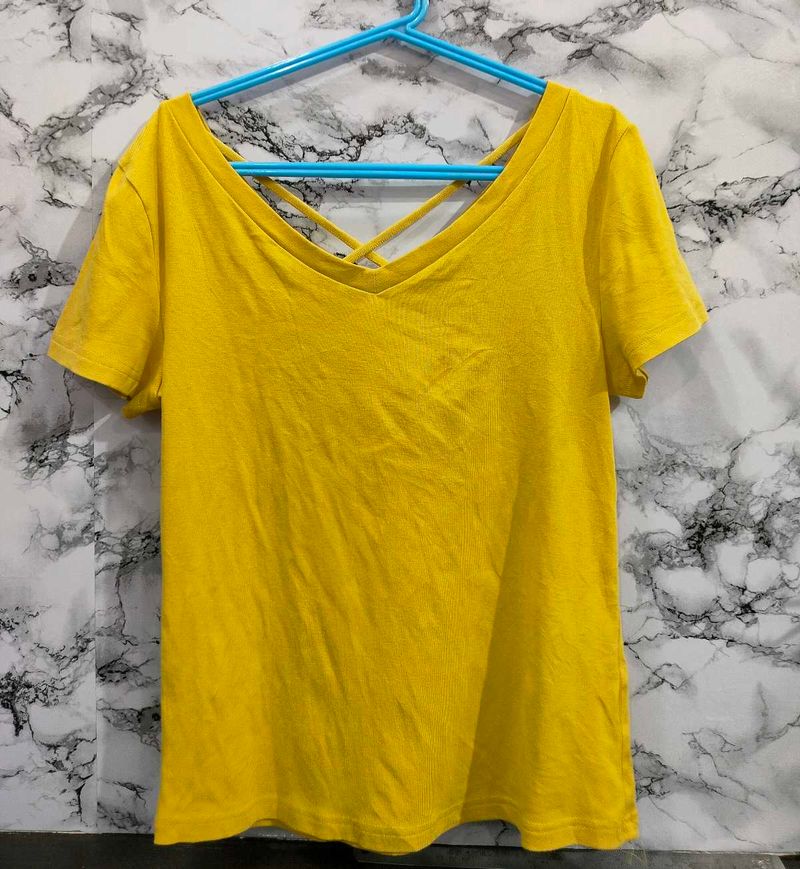 Yellow Back Detail Top