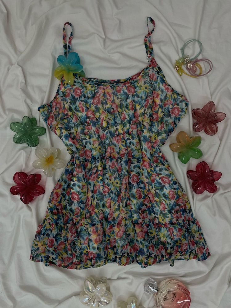 🧝🏻‍♀️Fairycore Floral Petals Frill Cami🧝🏻‍♀️