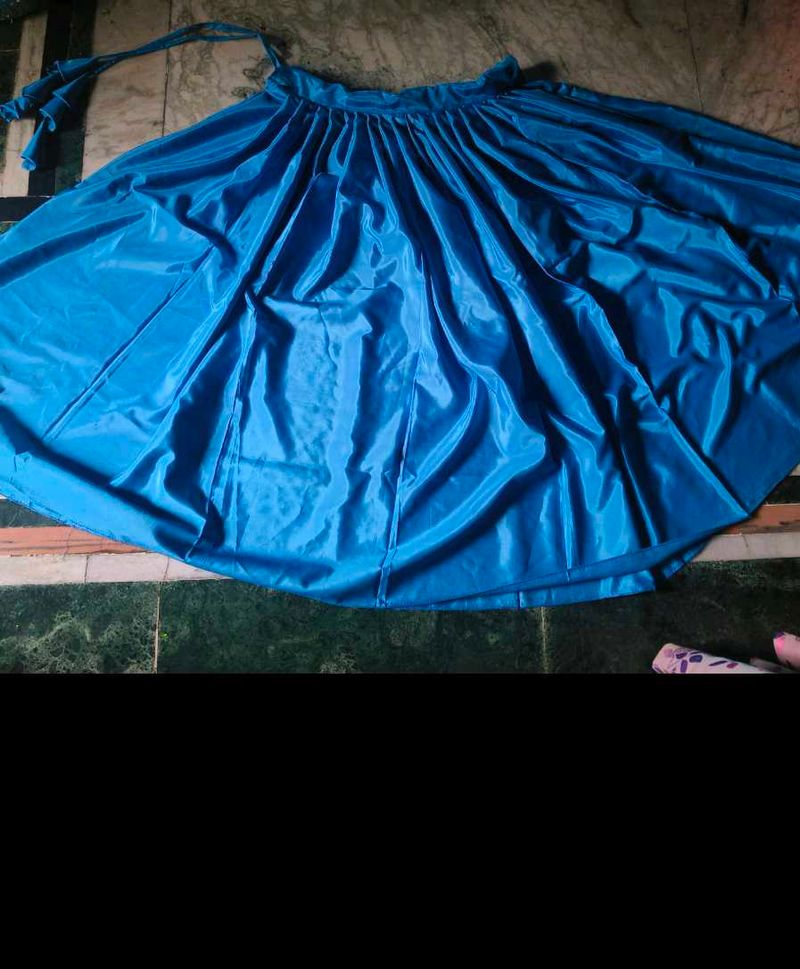 Blue flared skirt