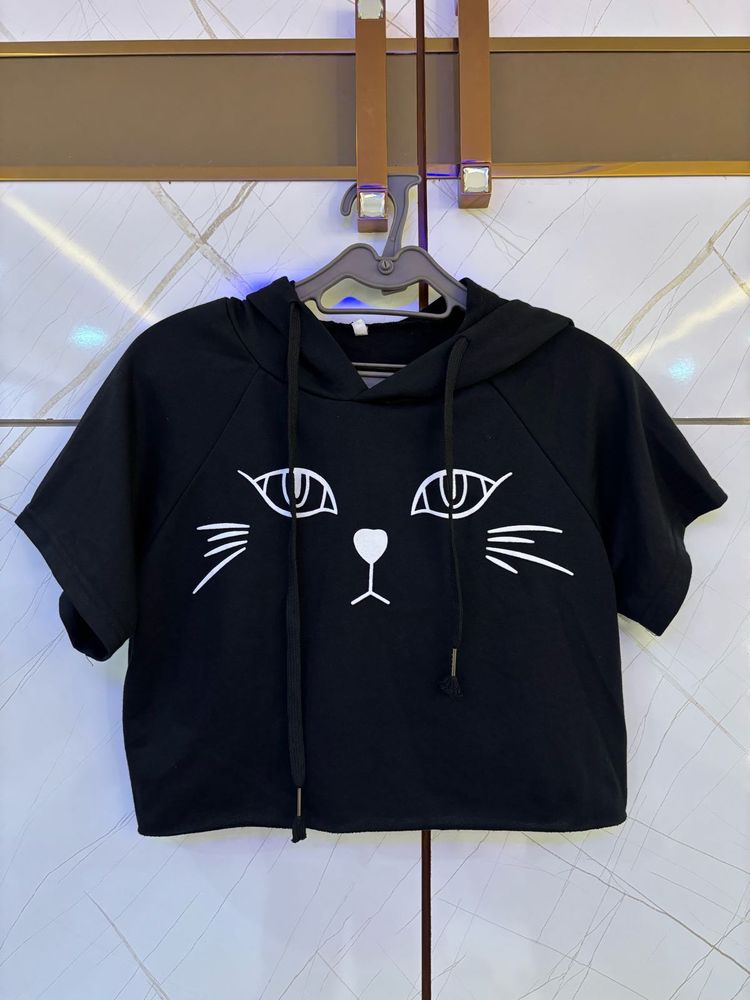 Cat Ear Crop Hoodie