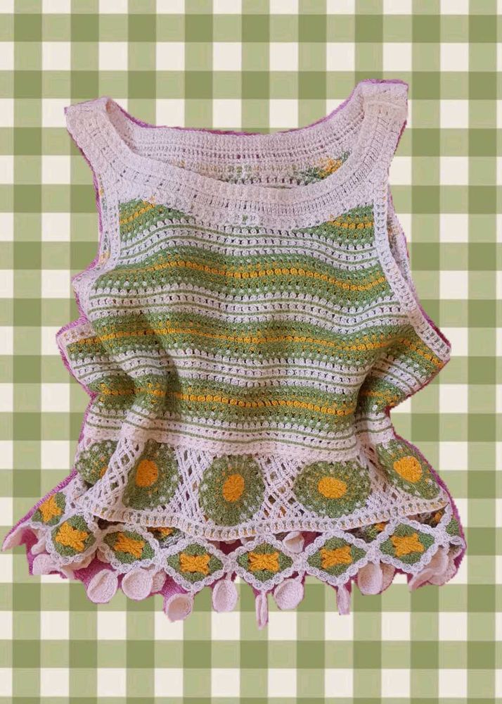 boho y2k knitted top