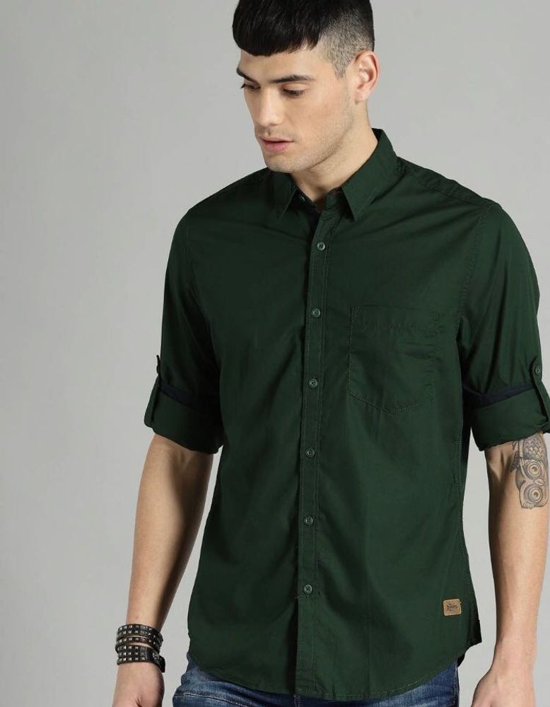 Men Green Casual Shirt,ROADSTER