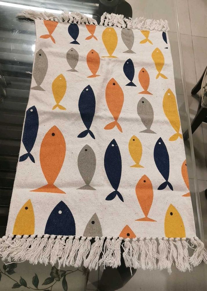 Miniso Whimsical Fish Print cotton mix Rug