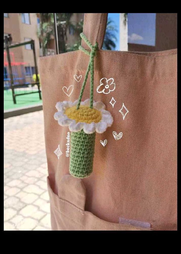 Crochet Lipstick Holder Keychain