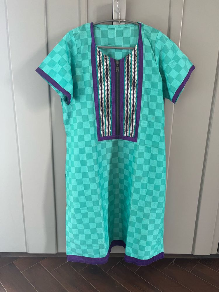 Checkered Blue Kurta