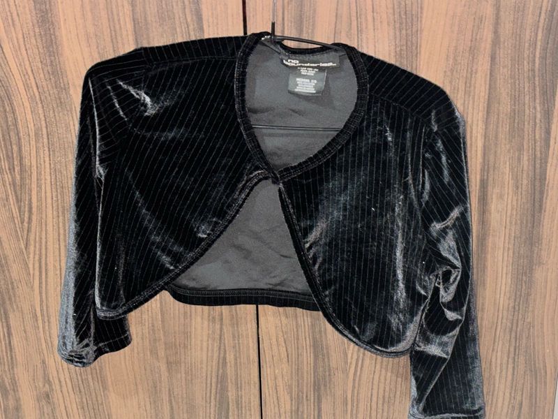 Black Velvet Cropped Bolero Jacket