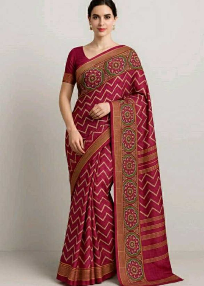 dark pink type saree with golden lines new conditi