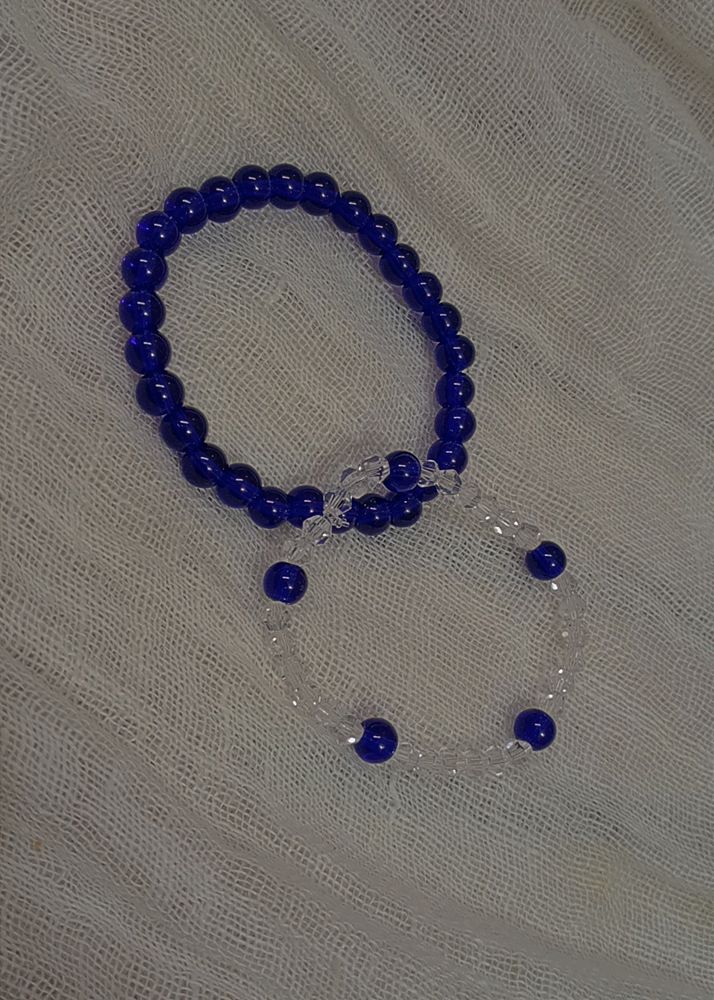 Aesthetic Blue Beads Bracelet 💙🦋✨ [ Pack Of 2 ]