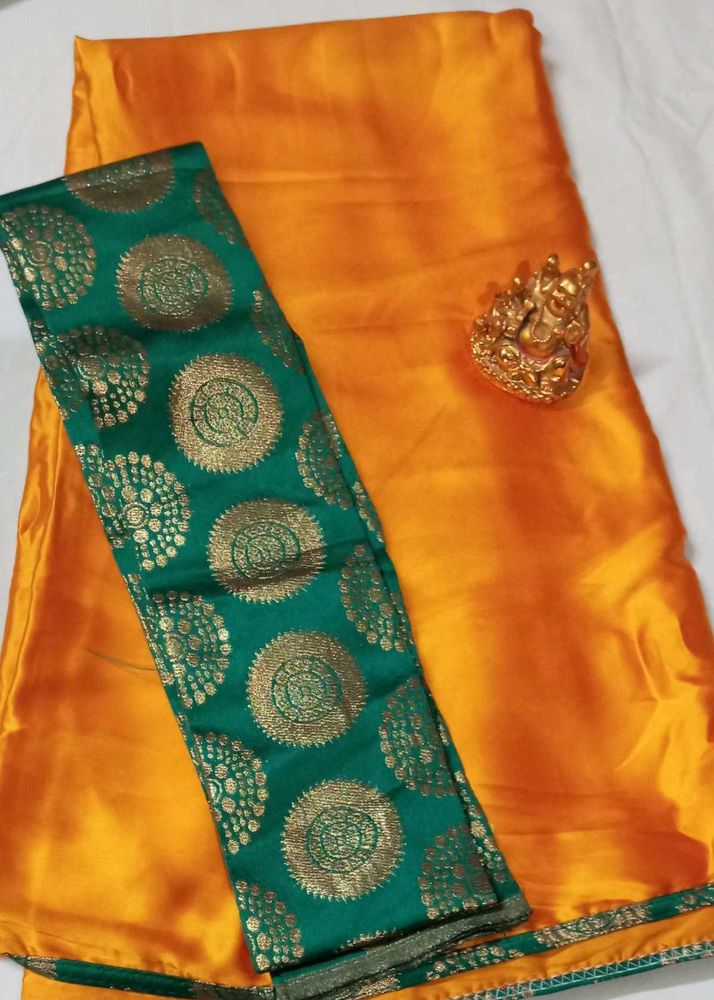 Satin Sarees With Designer Blouse🍁🍁
