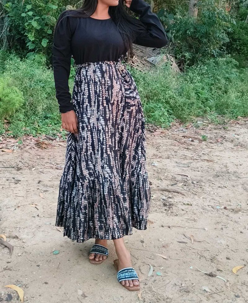 Printed Tiered Maxi Dress