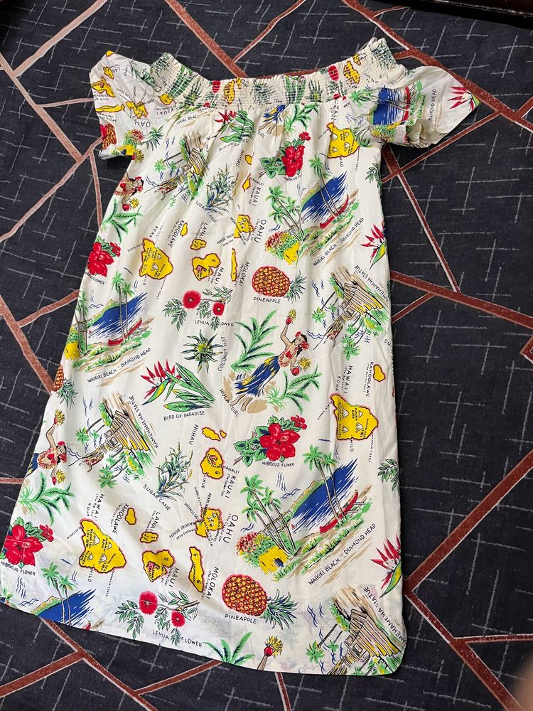 Off Shoulder Dress With Tag