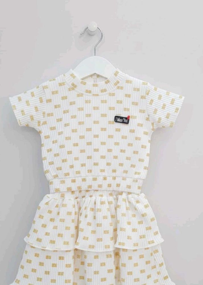 White &amp; Gold Two-Piece Set
