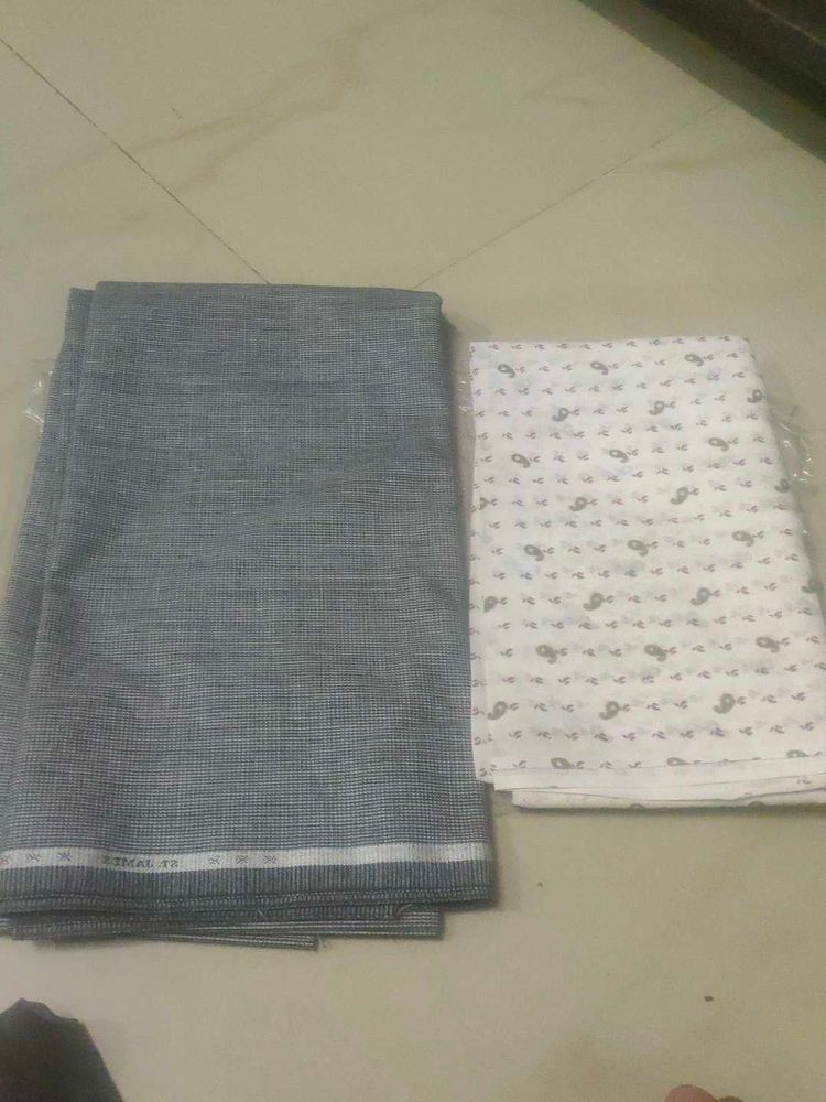 Fabric Bundle: Grey Check &amp; Patterned White