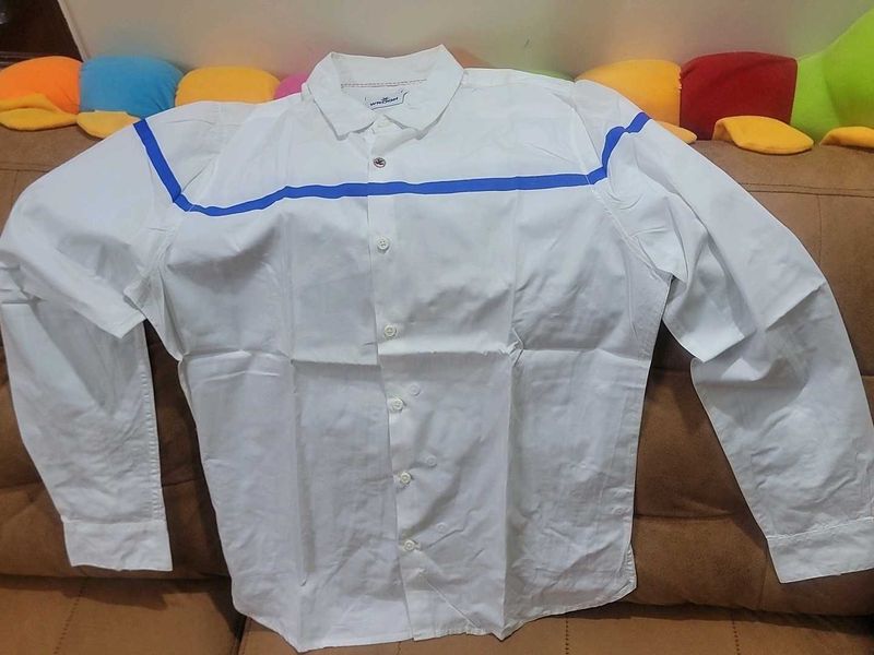 White &amp; Blue Striped Shirt