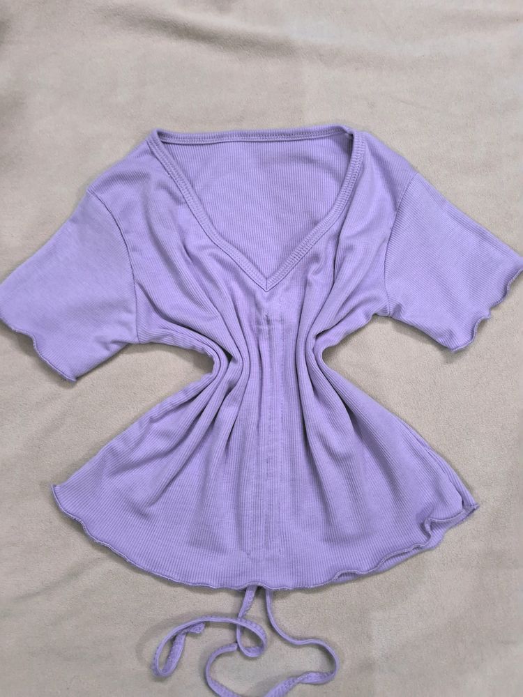 Women&#39;s Korean Drawstring Crop Top
