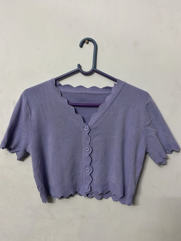 Urbanic Lavender Knit Crop Top