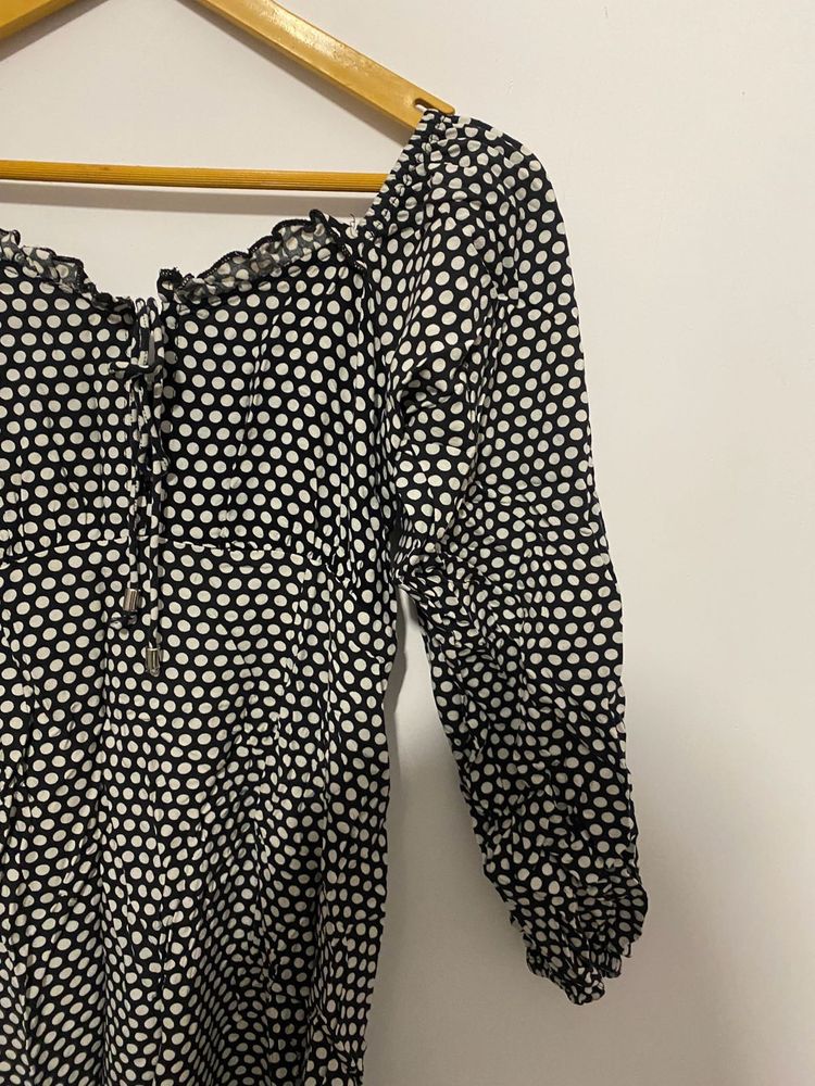 Polka Dot Off-Shoulder dress stretchable