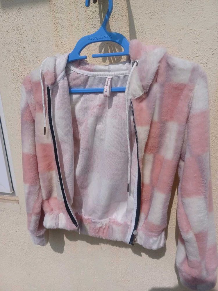 Pink &amp; White Checkered Hoodie