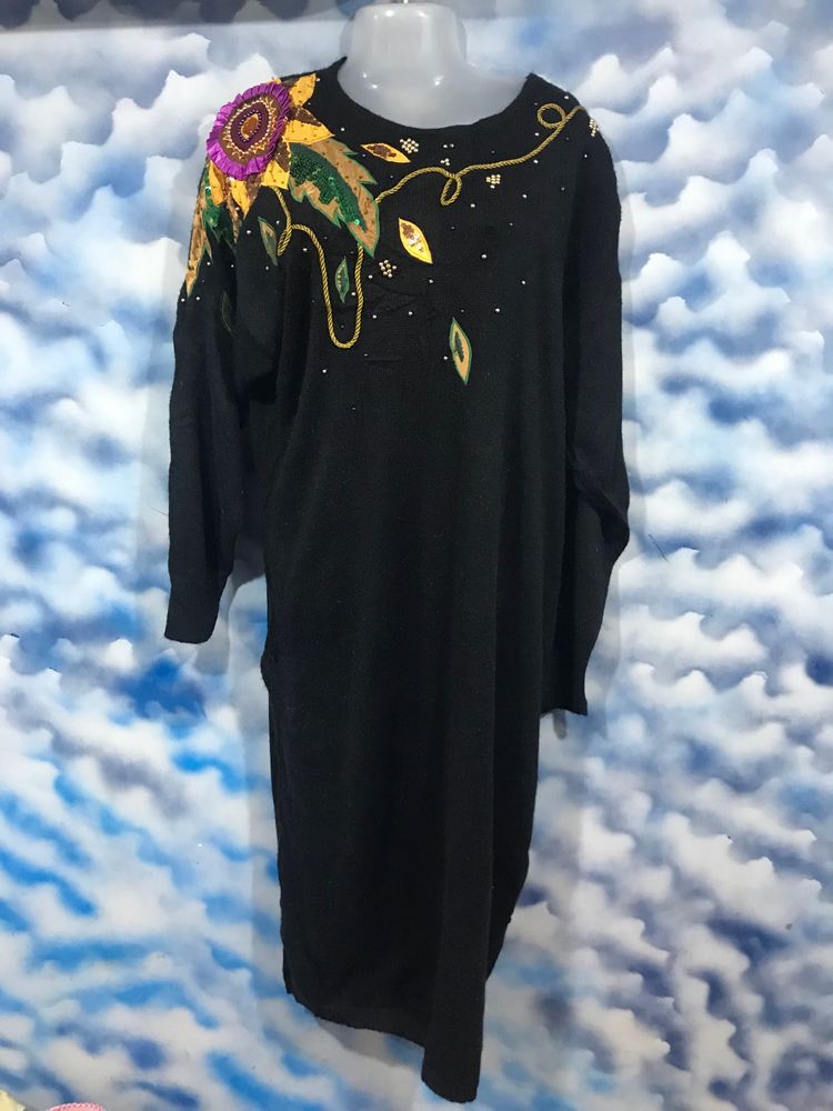 long  woolen partywear dress