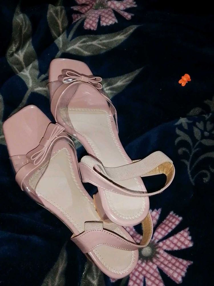 Pink Bow Detail Sandals