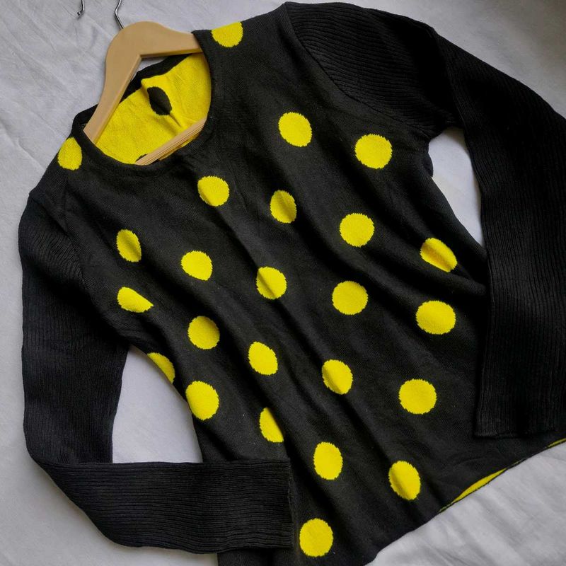 HoneyBee Chic Polka Dot Knit Sweater