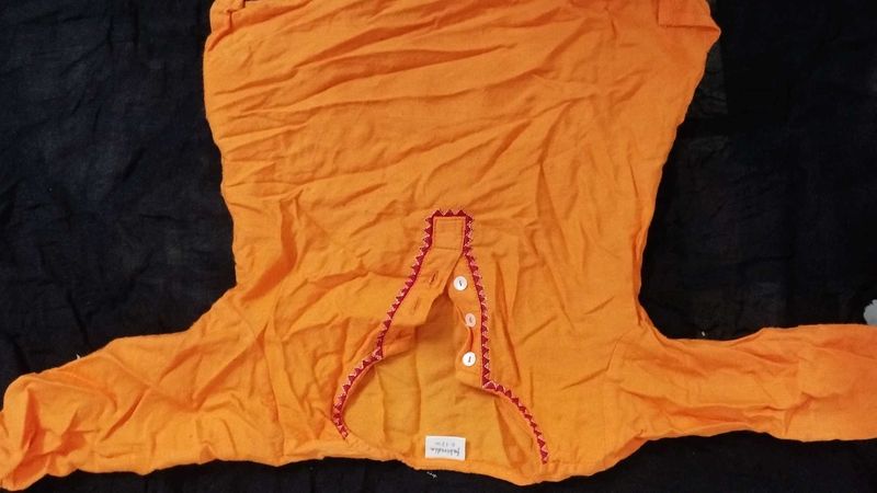 Baby Boy Orange Festival Kurta