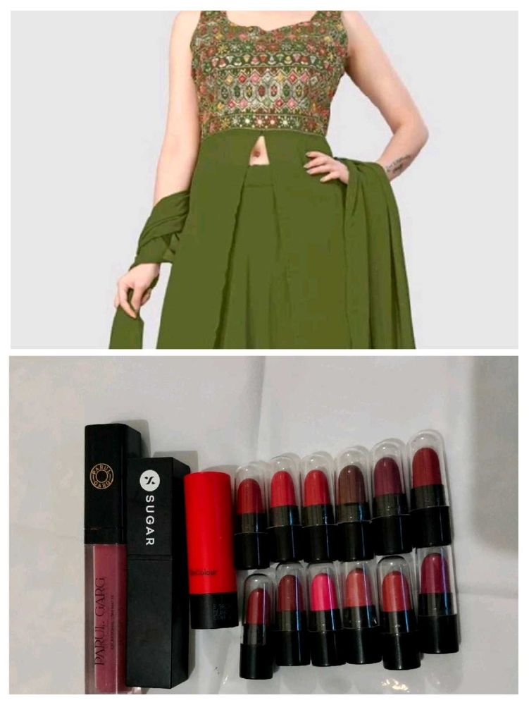 Lipstick And Indo Western Dress Combo