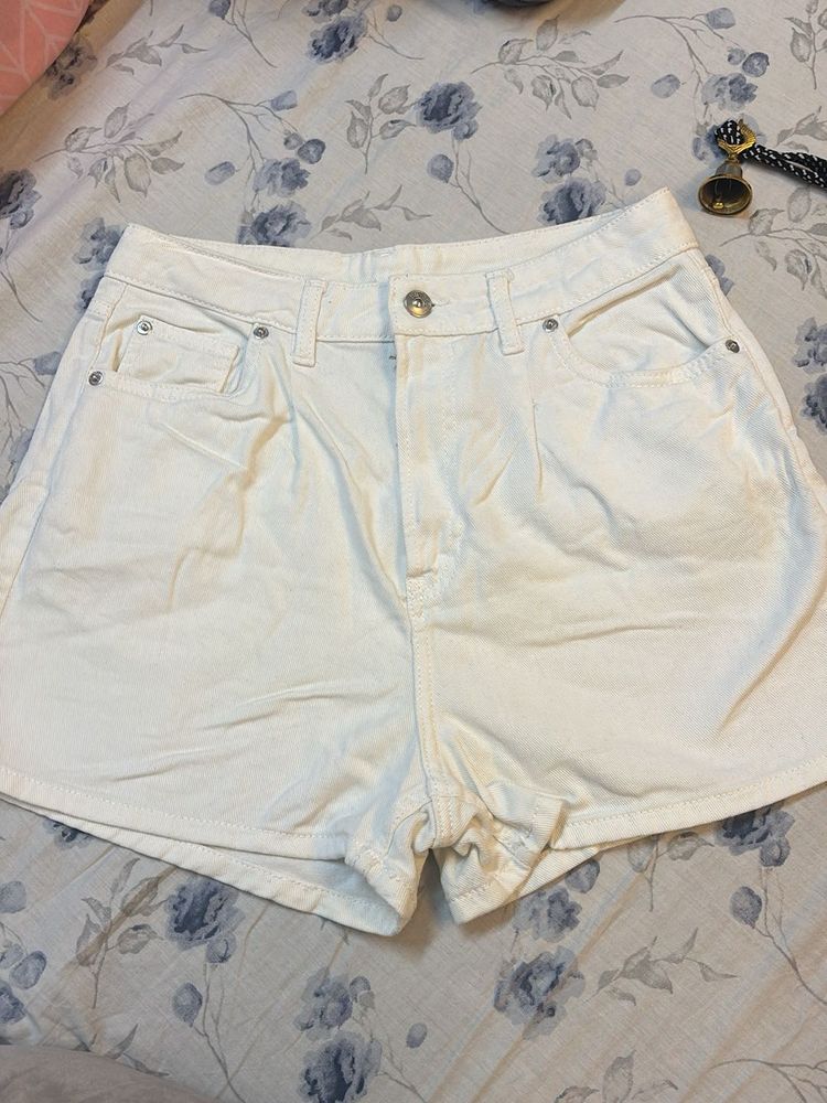 White Denim Shorts