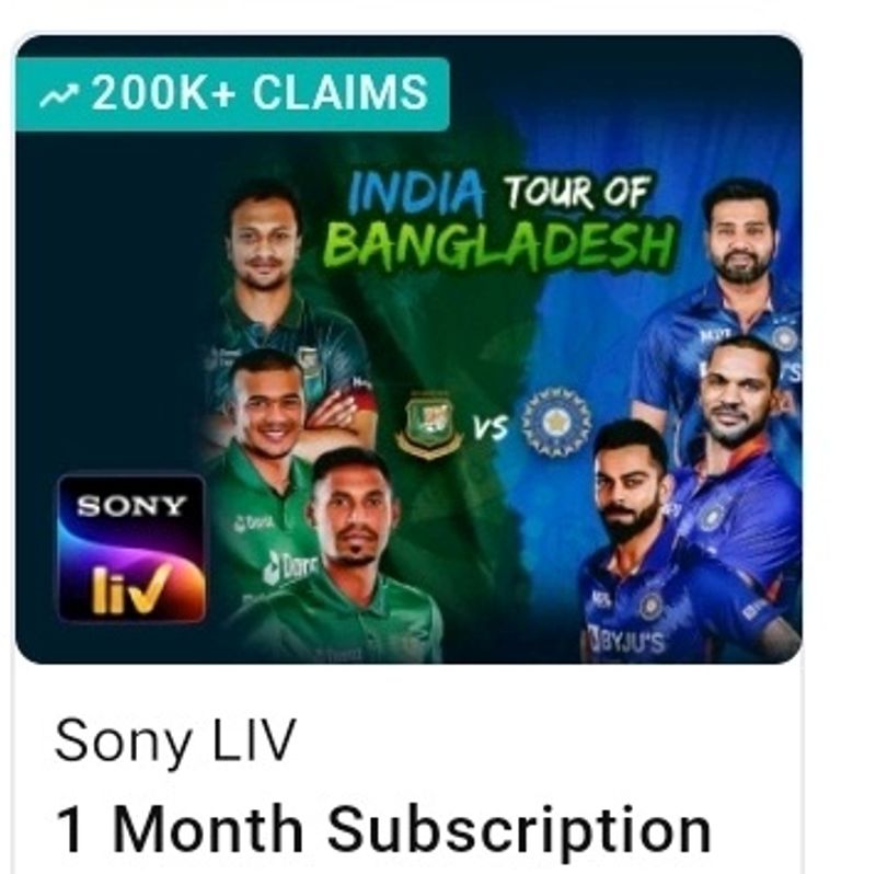 Sony LIV SUBSCRIPTION FOR 1 MONTH