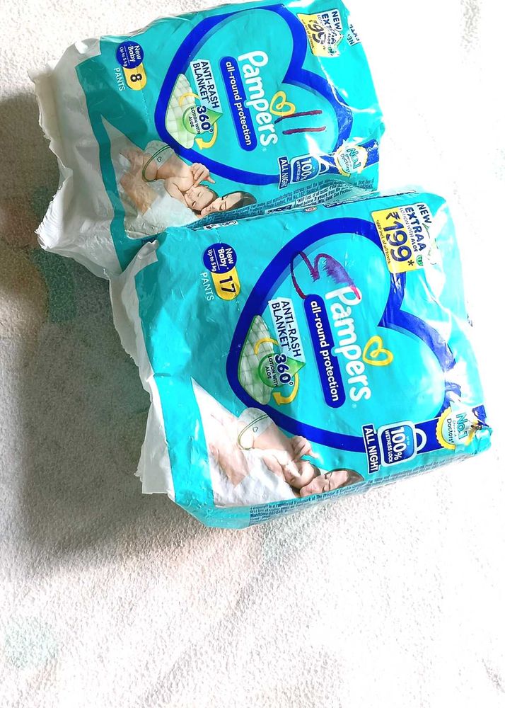 Pampers pack of 2(17pants,8 pants pac