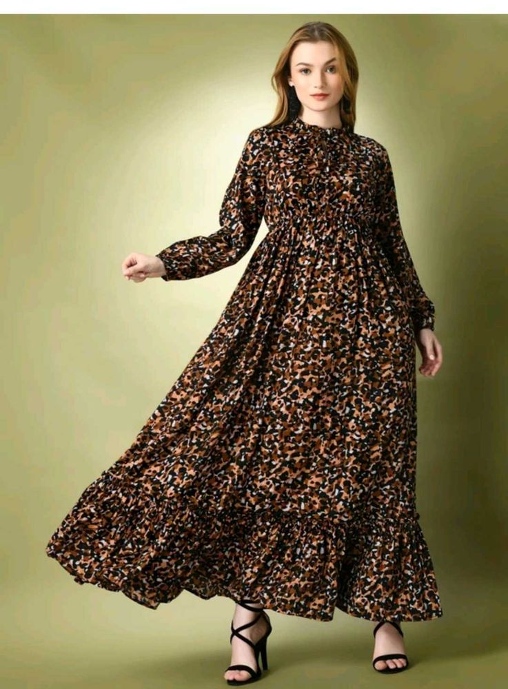Stylish Animal Print Maxi Dress