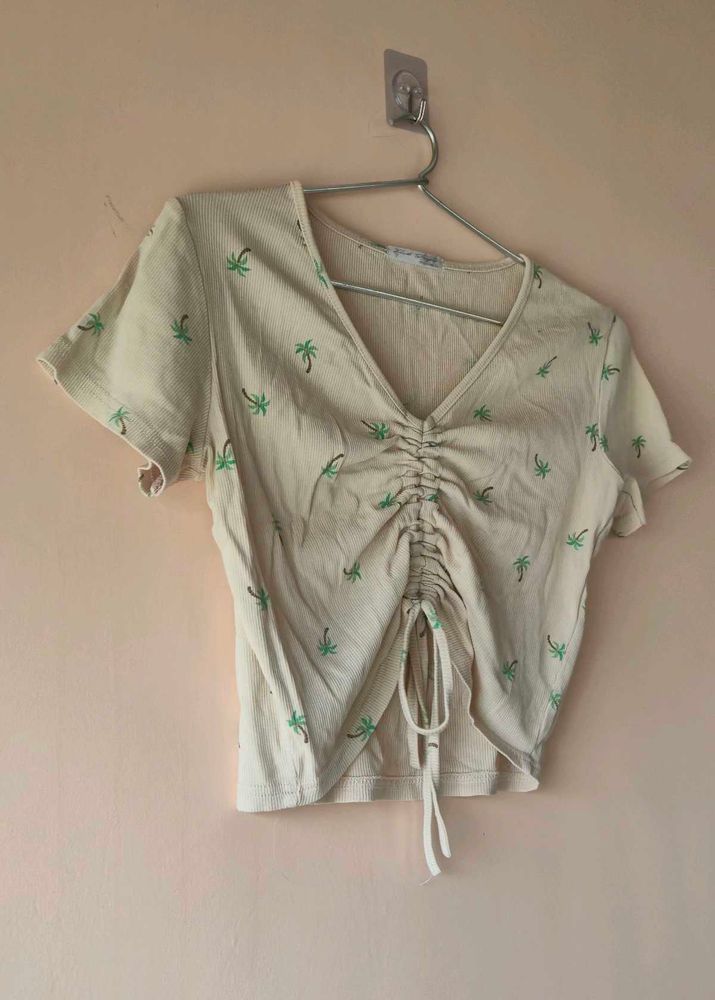 Women&#39;s Drawstring Crop Top