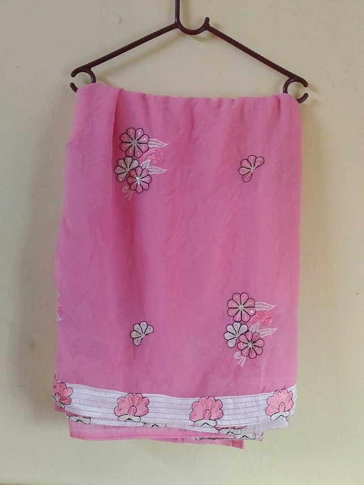 Party Wear Pink Saree