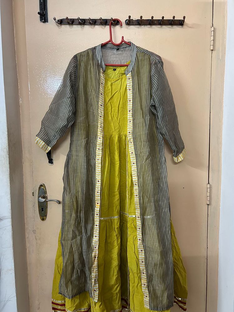 long frock with coat on top of it