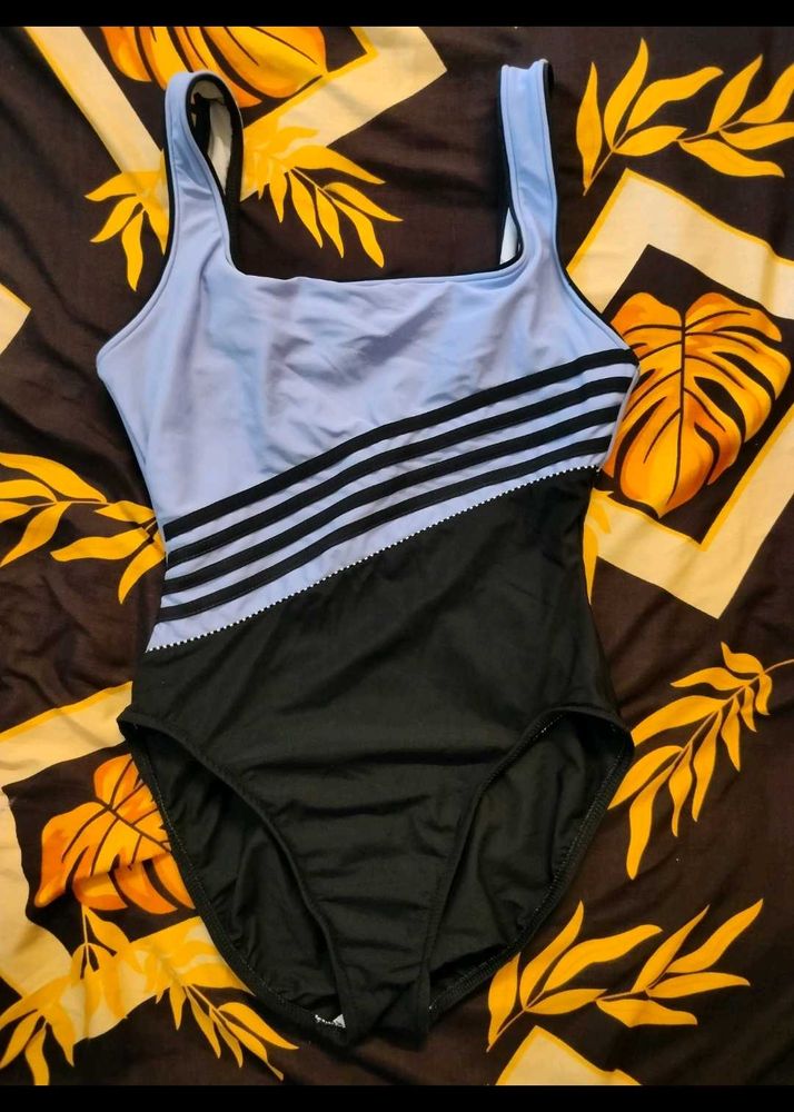 One Piece Swimsuit - Blue &amp; Black