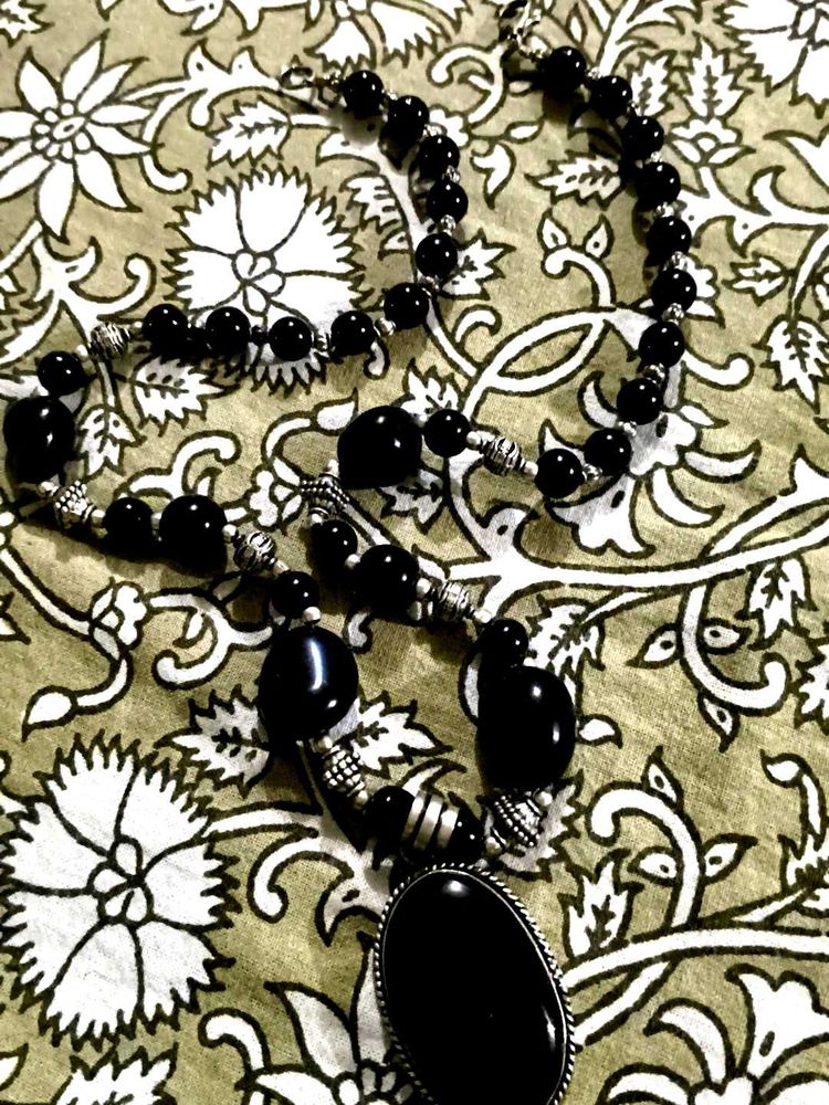 Black Beaded Necklace