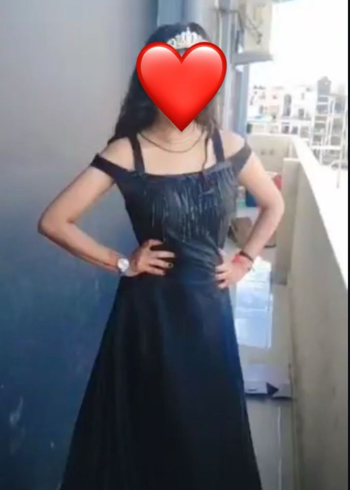 Black Off-Shoulder Evening Gown