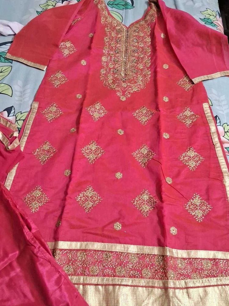 Pink Embroidered Salwar Kameez Suit