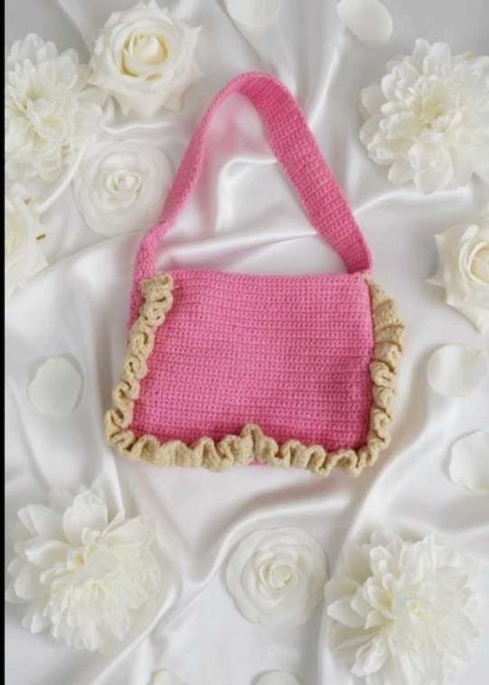Pink Crochet Handbag