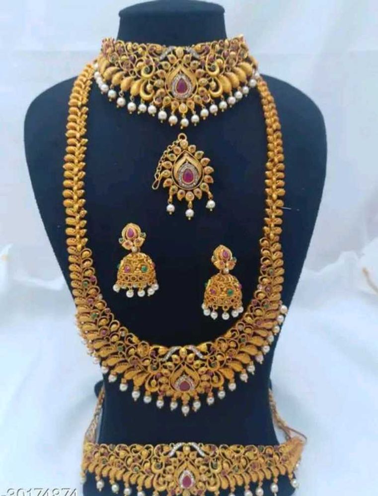Elegant Gold-Plated Indian Jewelry Set