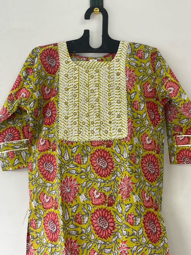 Floral Print Kurta