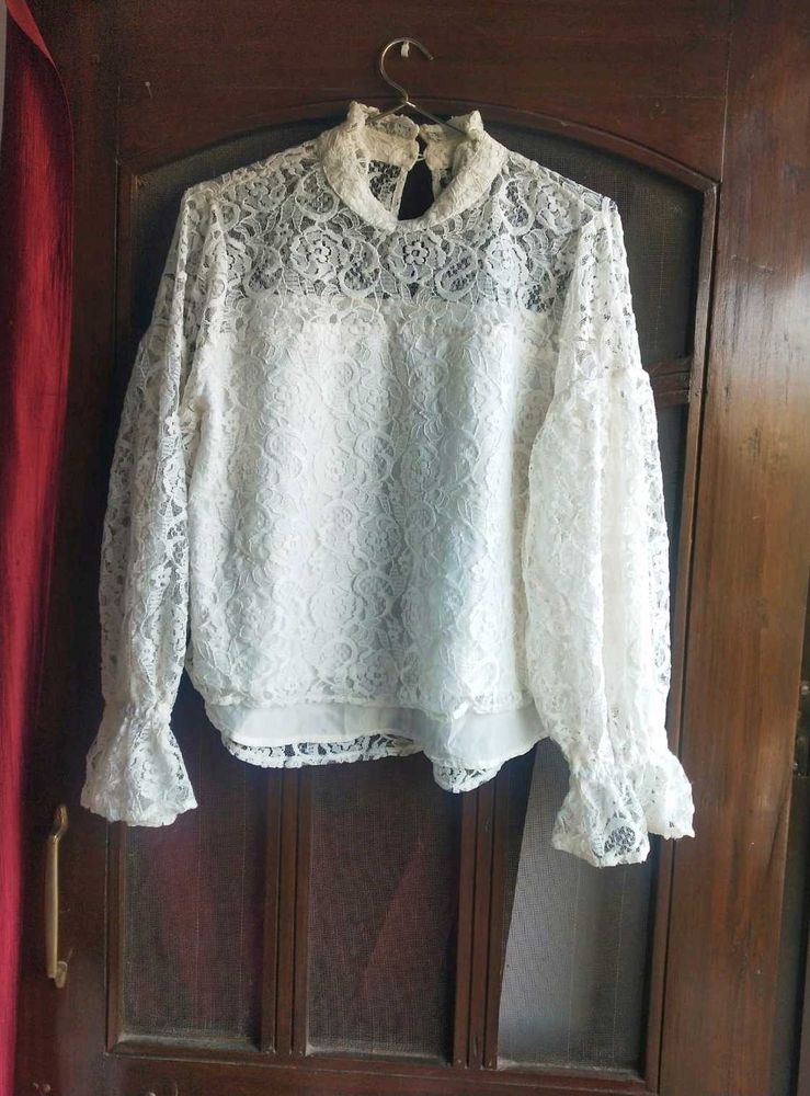 Lace High Neck Blouse
