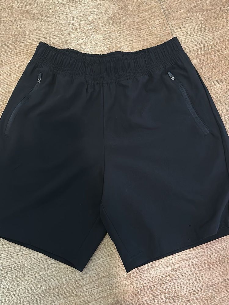 Black Athletic Shorts with Zipper Pockets